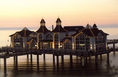 Seebr�cke in Sellin im Abendlicht